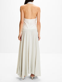 Fluid Circle Hem Skirt,ST AGNI,SILVER,Image 4