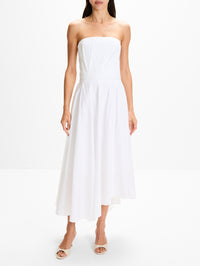 Pleated Bustier Top,TWP,WHITE,Image 2