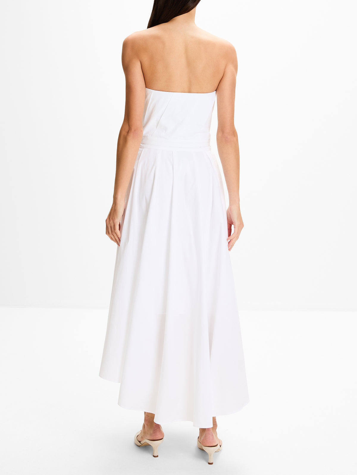 Pleated Bustier Top,TWP,WHITE,Image 3