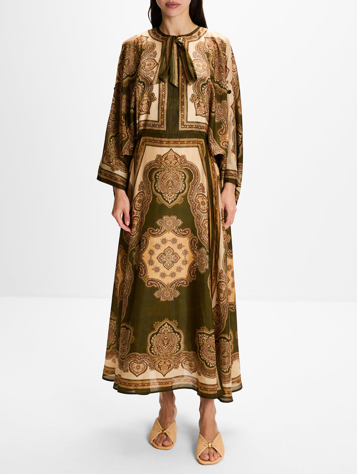 Mahon Tunic Midi Dress,ZIMMERMANN,OLIVE PAISLEY,Image 1