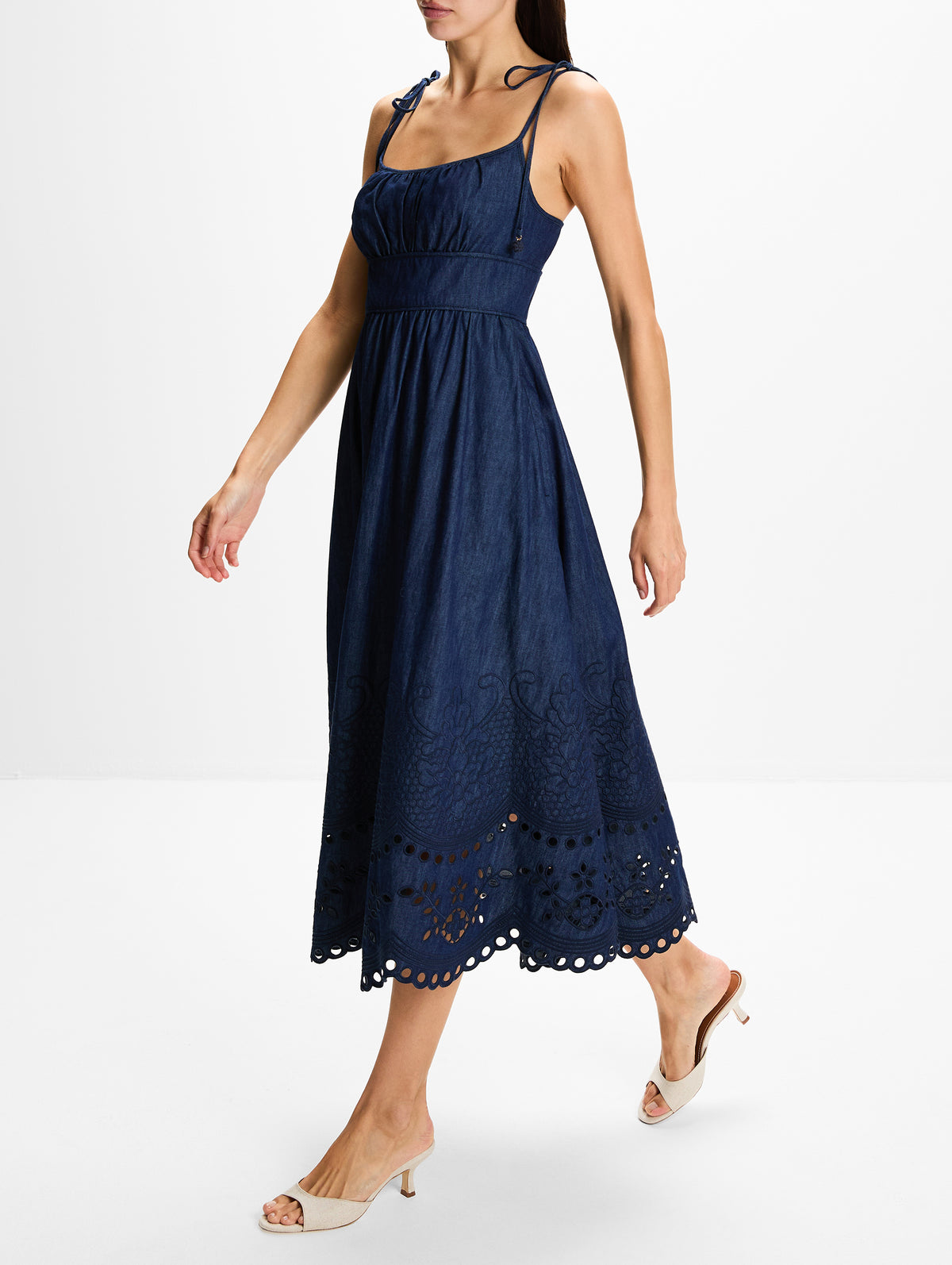 Mahon Broderie Denim Dress,ZIMMERMANN,INK,Image 3