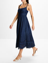 Mahon Broderie Denim Dress,ZIMMERMANN,INK,Image 3
