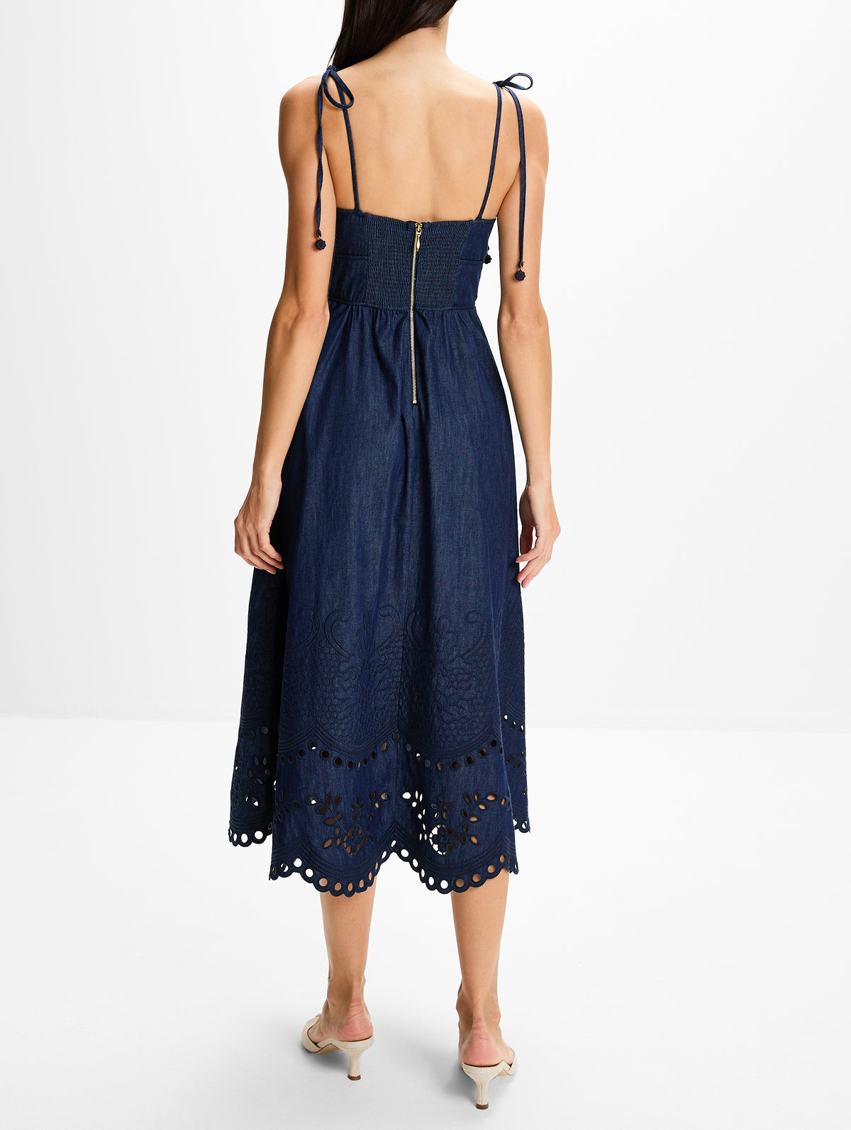Mahon Broderie Denim Dress,ZIMMERMANN,INK,Image 4