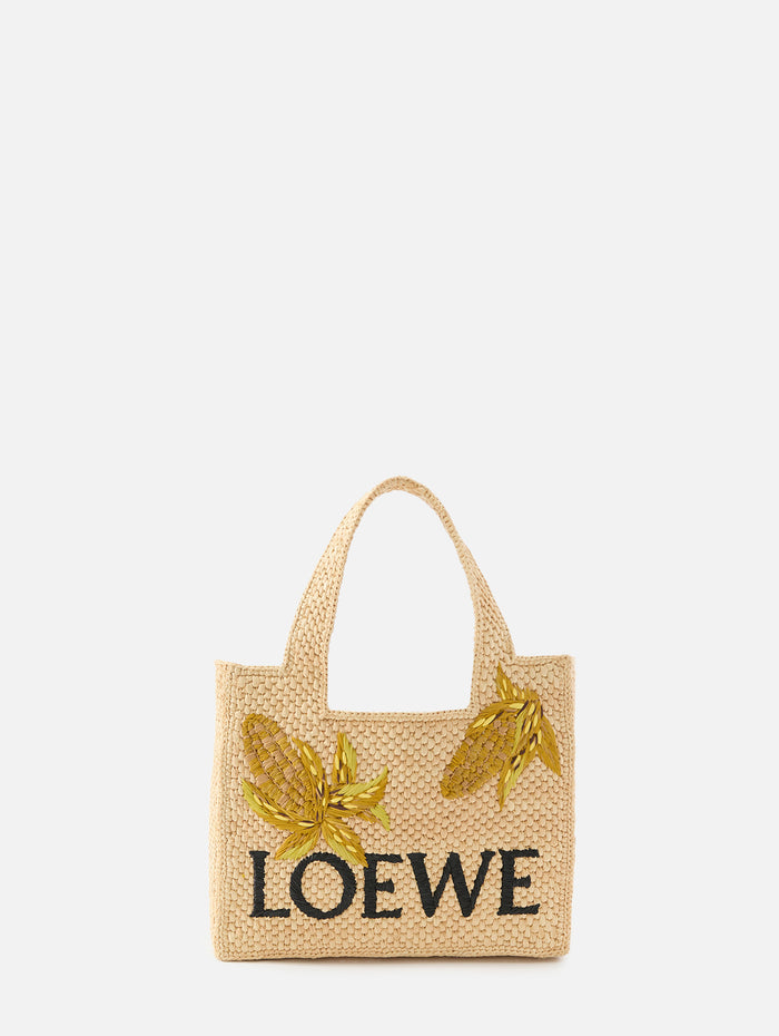 Font Tote Bag,LOEWE,MUSTARD,Image 1