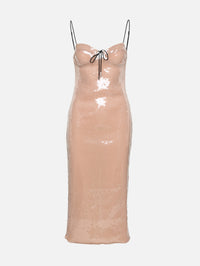 Che Midi Dress,16ARLINGTON,NUDE,Image 1