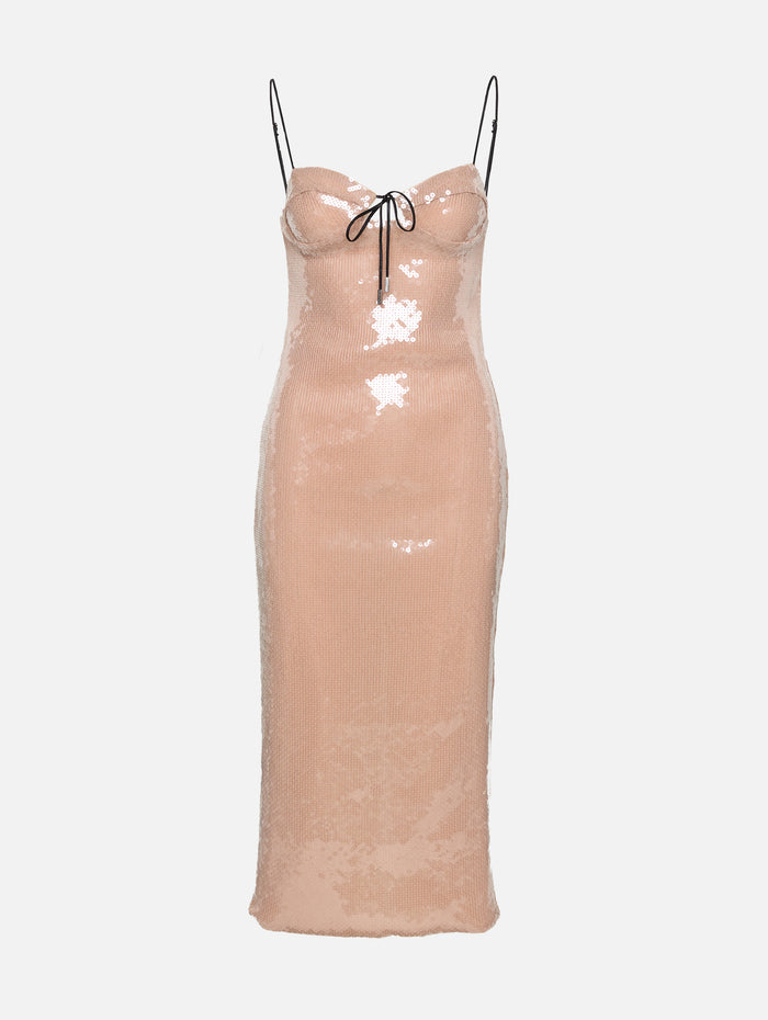 Che Midi Dress,16ARLINGTON,NUDE,Image 1