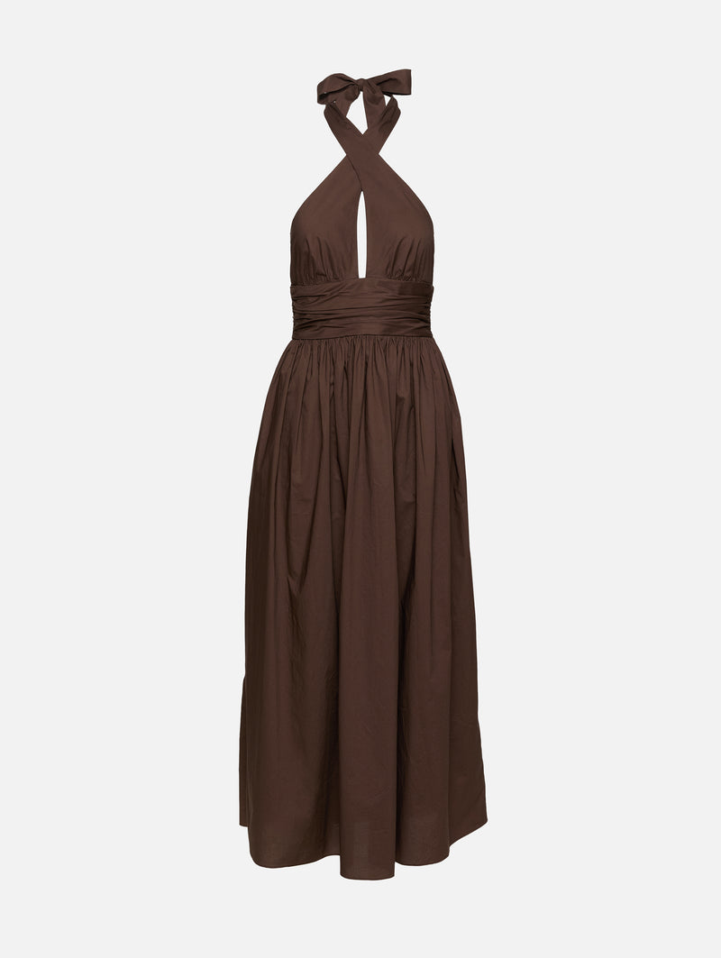 halter dress with keyhole Matteau | Midi dress-style:Sleeveless streamlined finish from every Cream & Yellow Cotton Color:RINSE