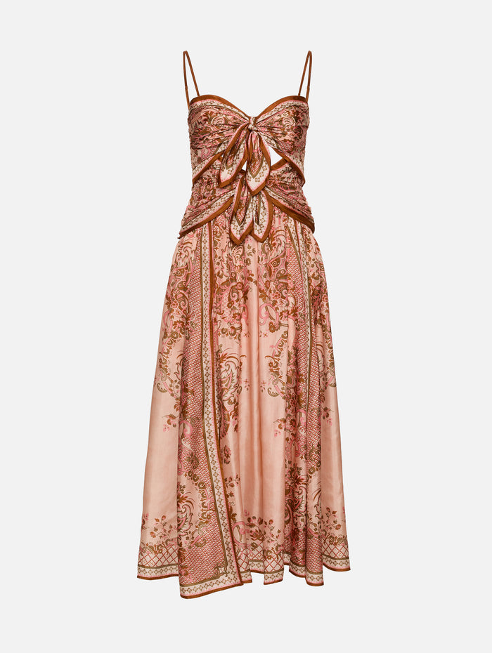 Aster Scarf Dress,ZIMMERMANN,PINK PAISLEY FLORAL,Image 1