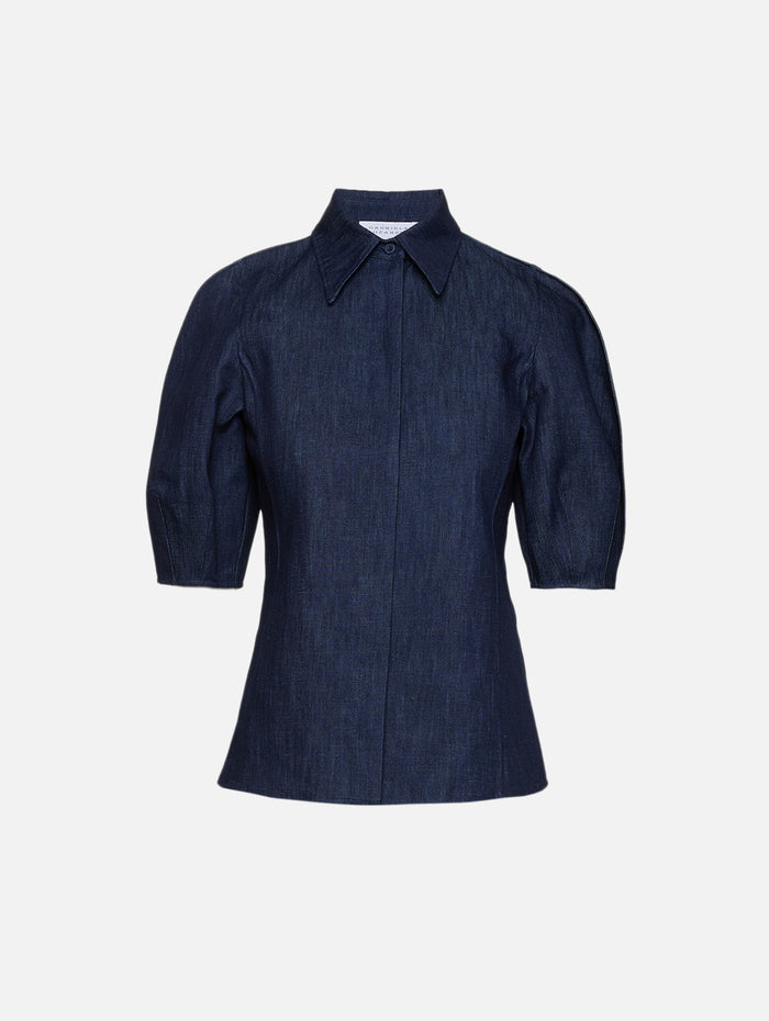 Sansi Top,GABRIELA HEARST,DENIM,Image 1