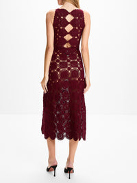Siula Halter Maxi Dress,ESCVDO,RED WINE,Image 4