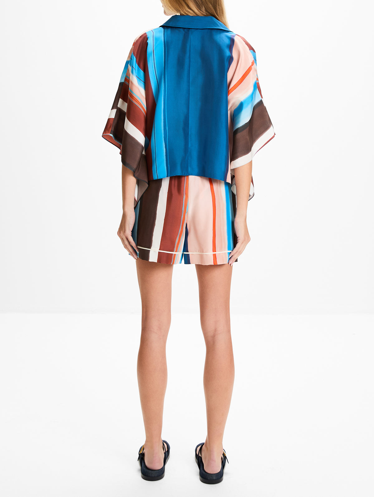 Button Up Stripe Shirt,FENDI,POWDER,Image 3
