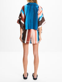 Button Up Stripe Shirt,FENDI,POWDER,Image 3