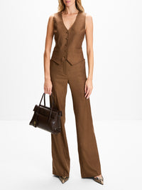 Coleridge Vest,GABRIELA HEARST,CHESTNUT,Image 2