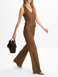 Vesta Pant,GABRIELA HEARST,CHESTNUT,Image 3