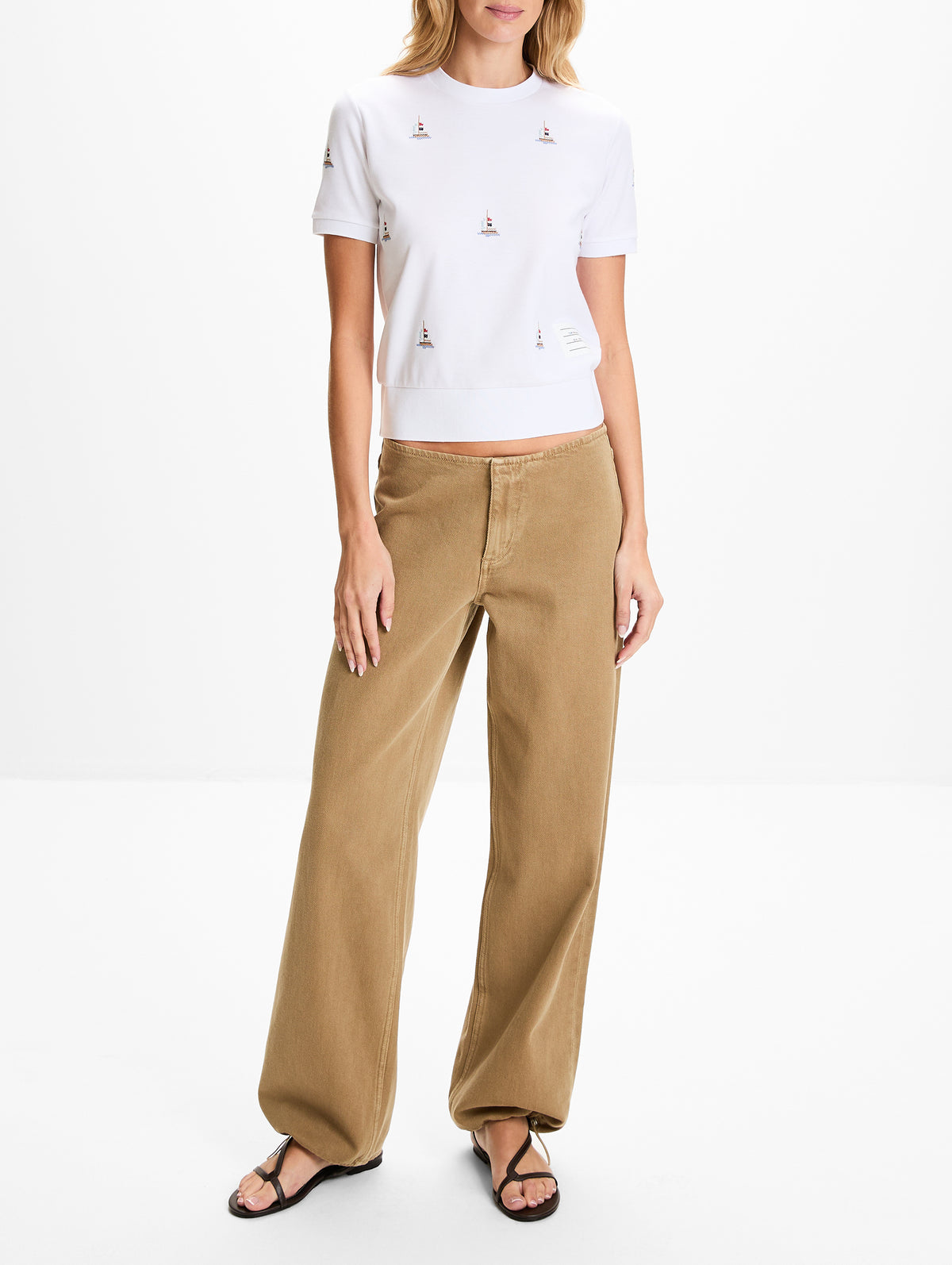 Ss Sailboat Tee,THOM BROWNE,WHITE,Image 2
