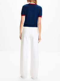 Airy Ringer Tee,GUEST IN RESIDENCE,NAVY/CARMINE,Image 3