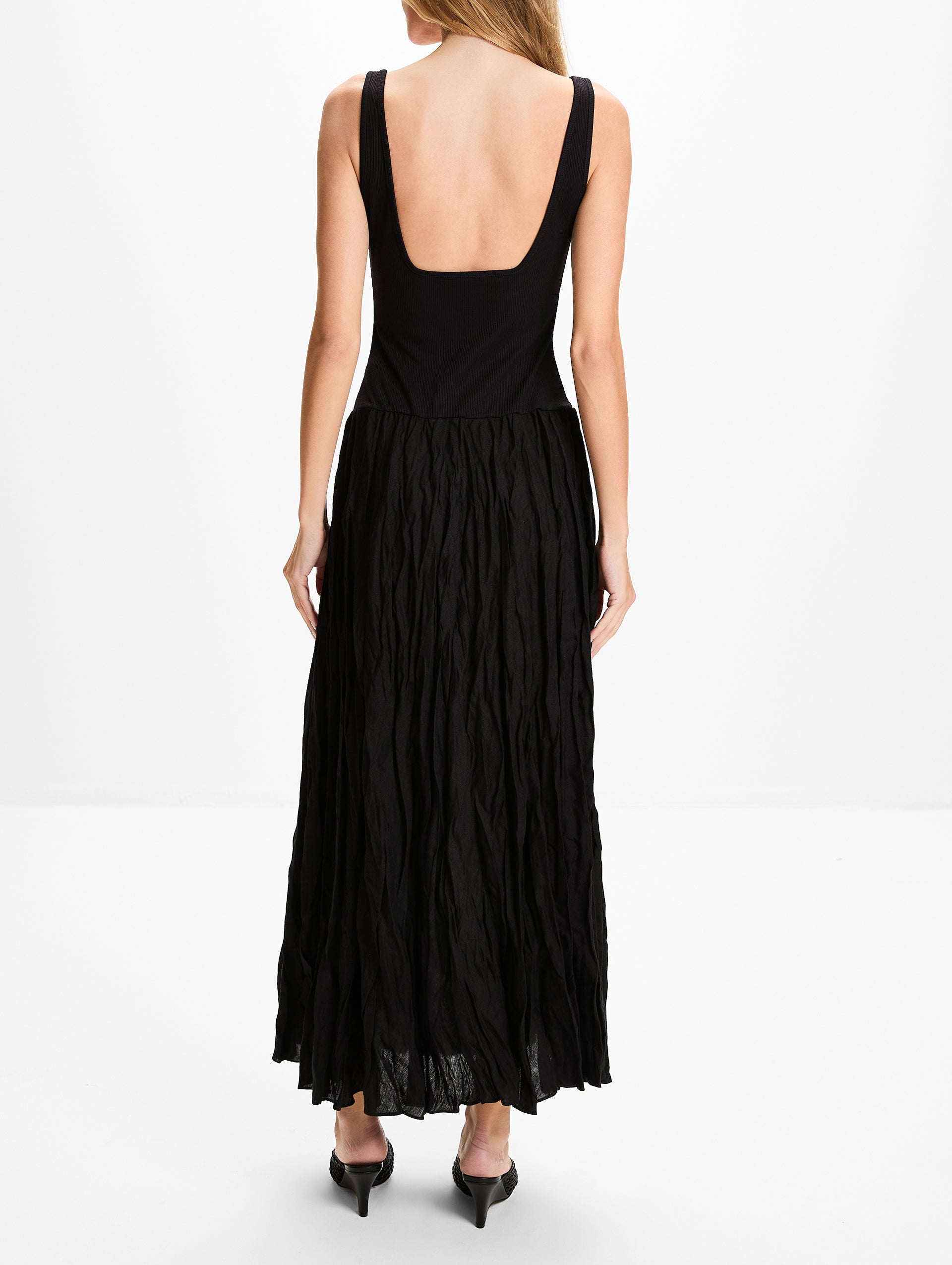 ワンピース Vintage Black Pleats Maxi Dress Mariner Maxi Dress | JOHANNA ORTIZ | elysewalker