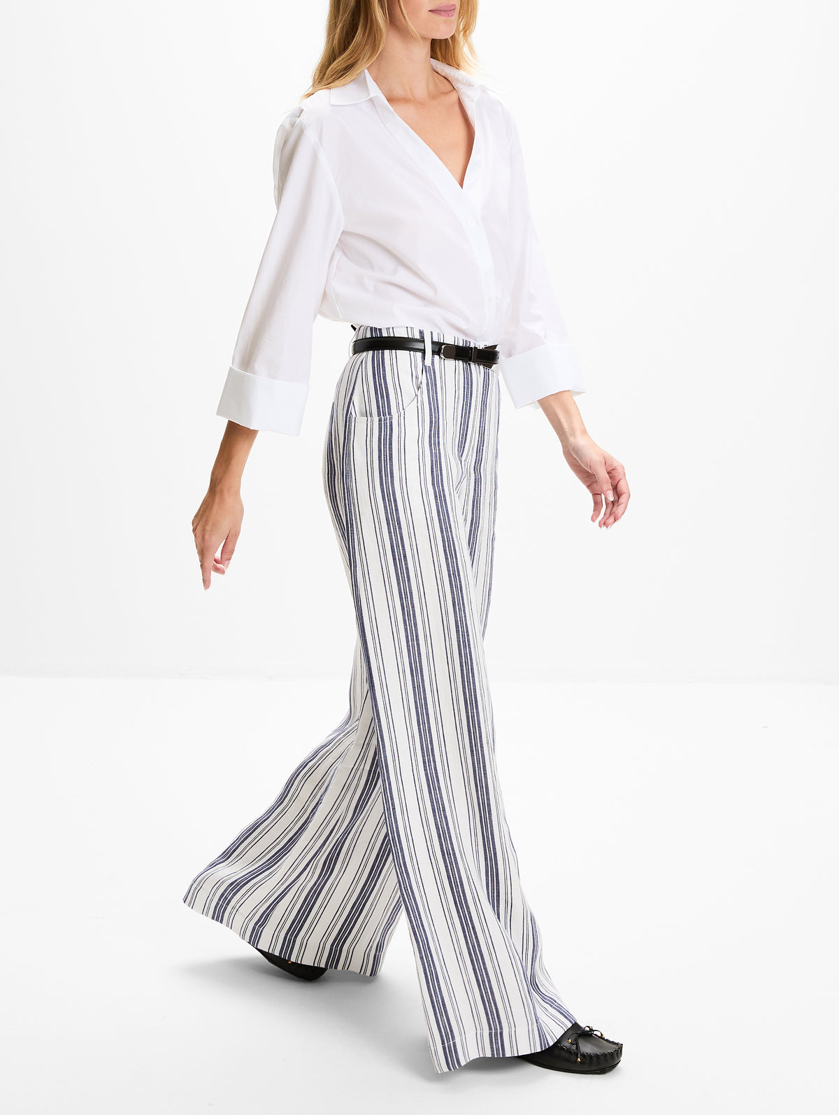 Demie Pant,TWP,IVORY/NAVY,Image 3