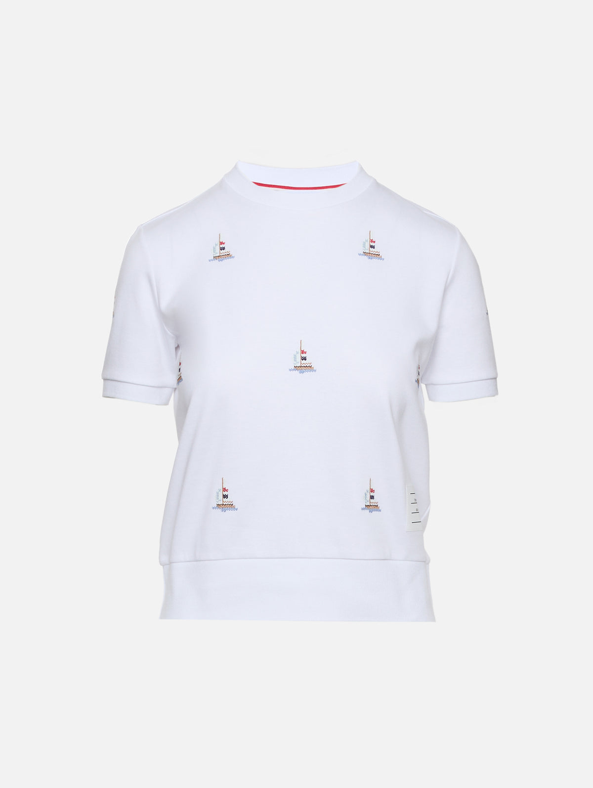 Ss Sailboat Tee,THOM BROWNE,WHITE,Image 1