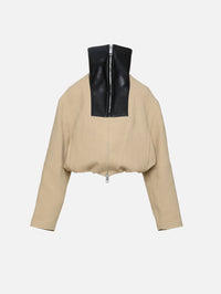 Alonza Jacket,NANUSHKA,STONE/BLACK,Image 1