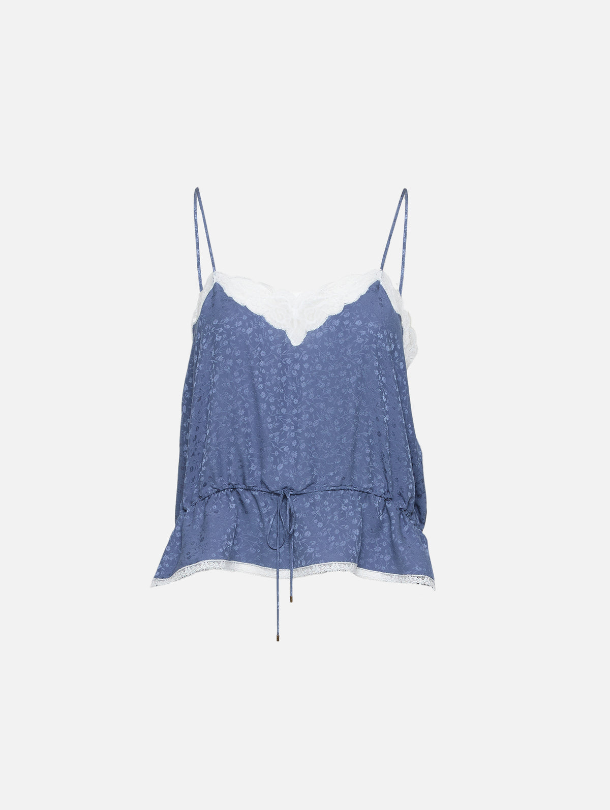 Floral Lace Tank,CHLOÉ,WASHED BLUE,Image 1