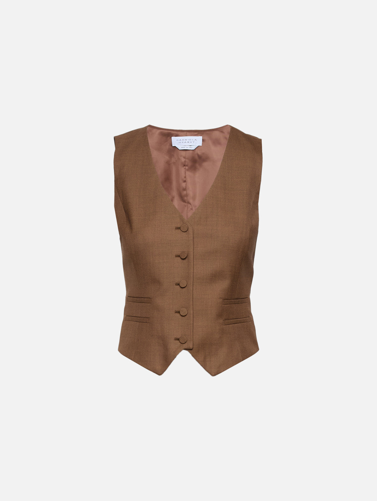 Coleridge Vest,GABRIELA HEARST,CHESTNUT,Image 1