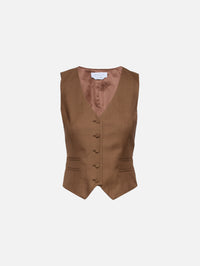 Coleridge Vest,GABRIELA HEARST,CHESTNUT,Image 1