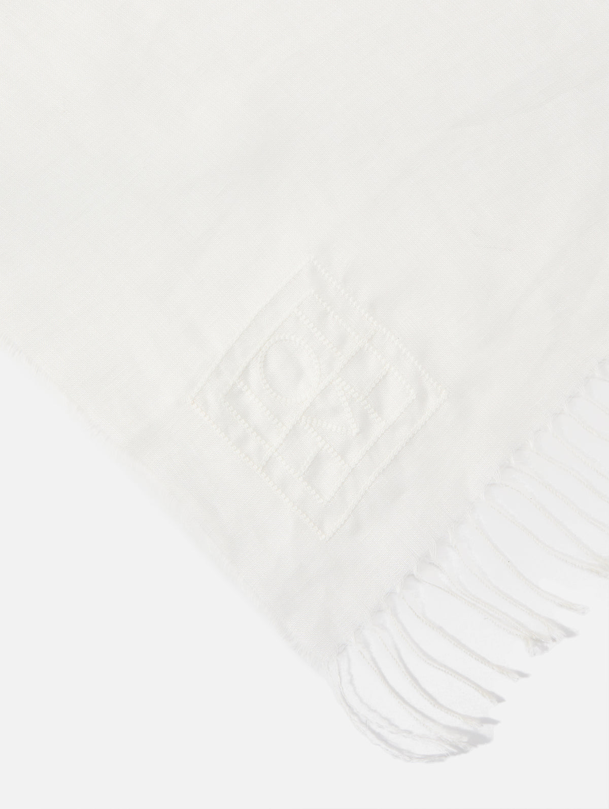 Linen Scarf,TOTÉME,WHITE,Image 2