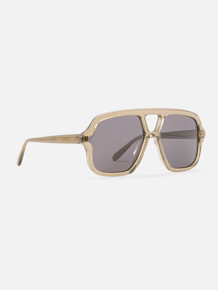 Slim Aviator Sunglasses,LOEWE EYEWEAR,SHINY DARK GREEN,Image 1