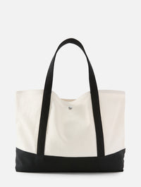 Beach Tote Bag,TOTÉME,ECRU BLACK,Image 3