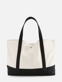 Beach Tote Bag,TOTÉME,ECRU BLACK,Image 1