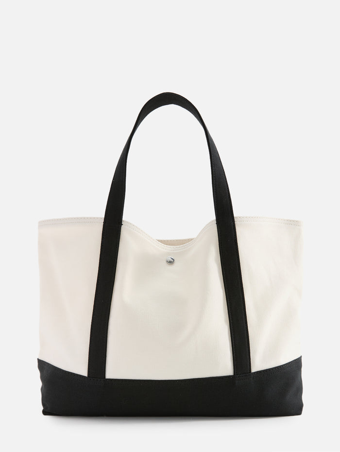 Beach Tote Bag,TOTÉME,ECRU BLACK,Image 1