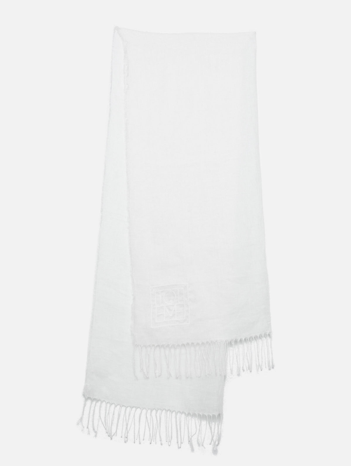Linen Scarf,TOTÉME,WHITE,Image 1