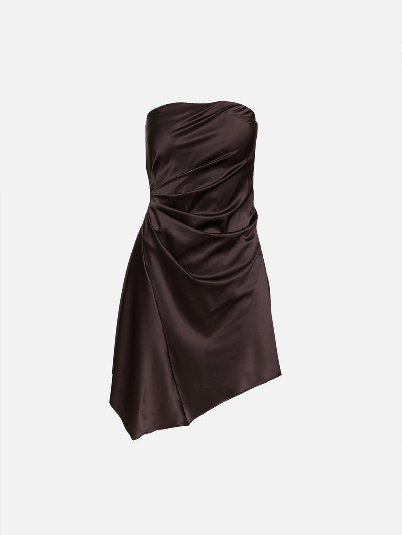 STAUD, Adriana Silk Dress in Earth, Size 8