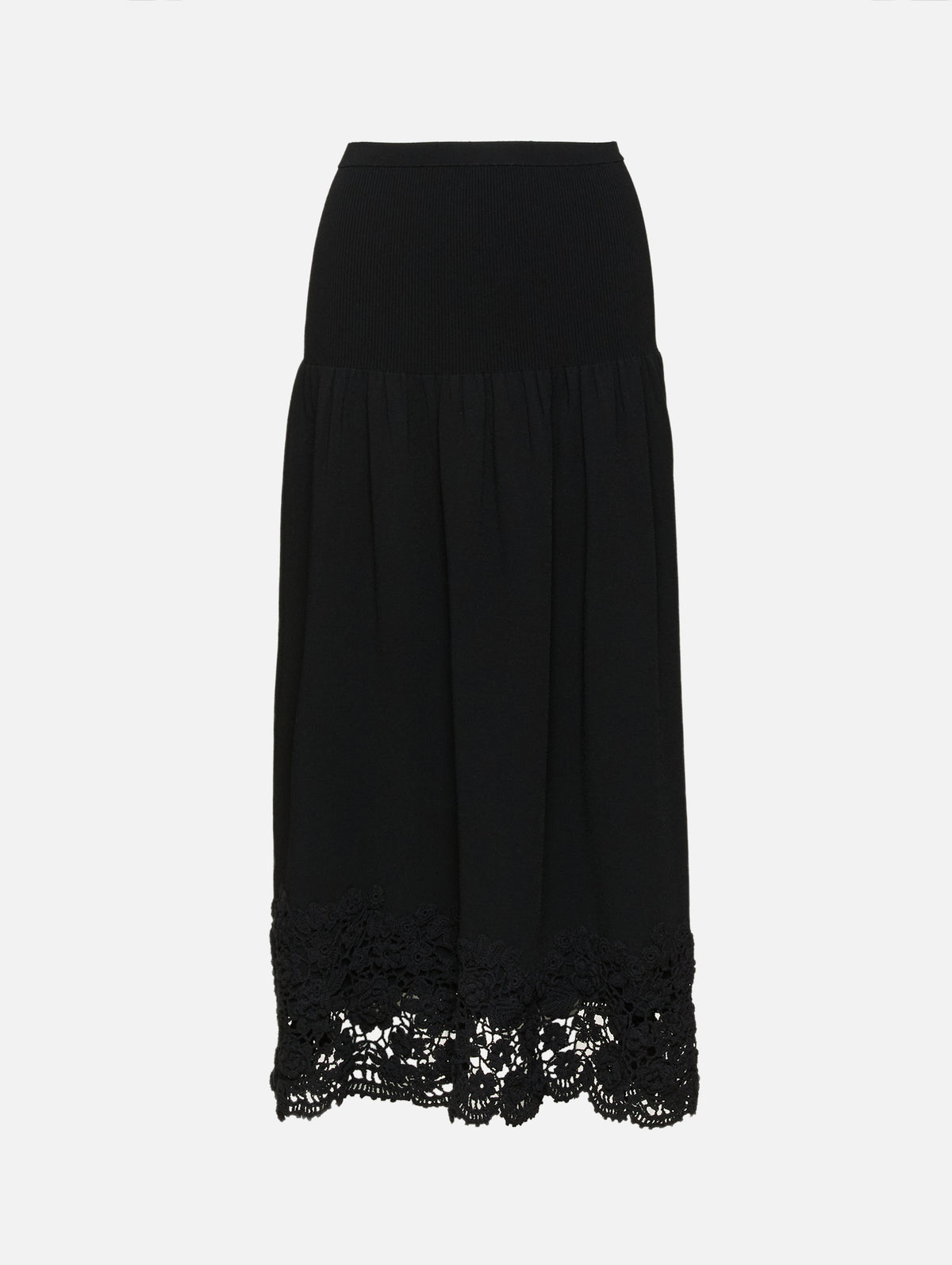 Leona Crochet Skirt,ULLA JOHNSON,NOIR,Image 1