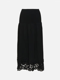 Leona Crochet Skirt,ULLA JOHNSON,NOIR,Image 1