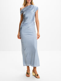 Off The Shoulder Dress,GALVAN,DOVE BLUE,Image 2