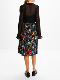 Floral Skirt,GUCCI,BLACK MULTICOLOR,Image 4