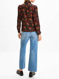 Floral Blouse,GUCCI,BLACK RED,Image 3