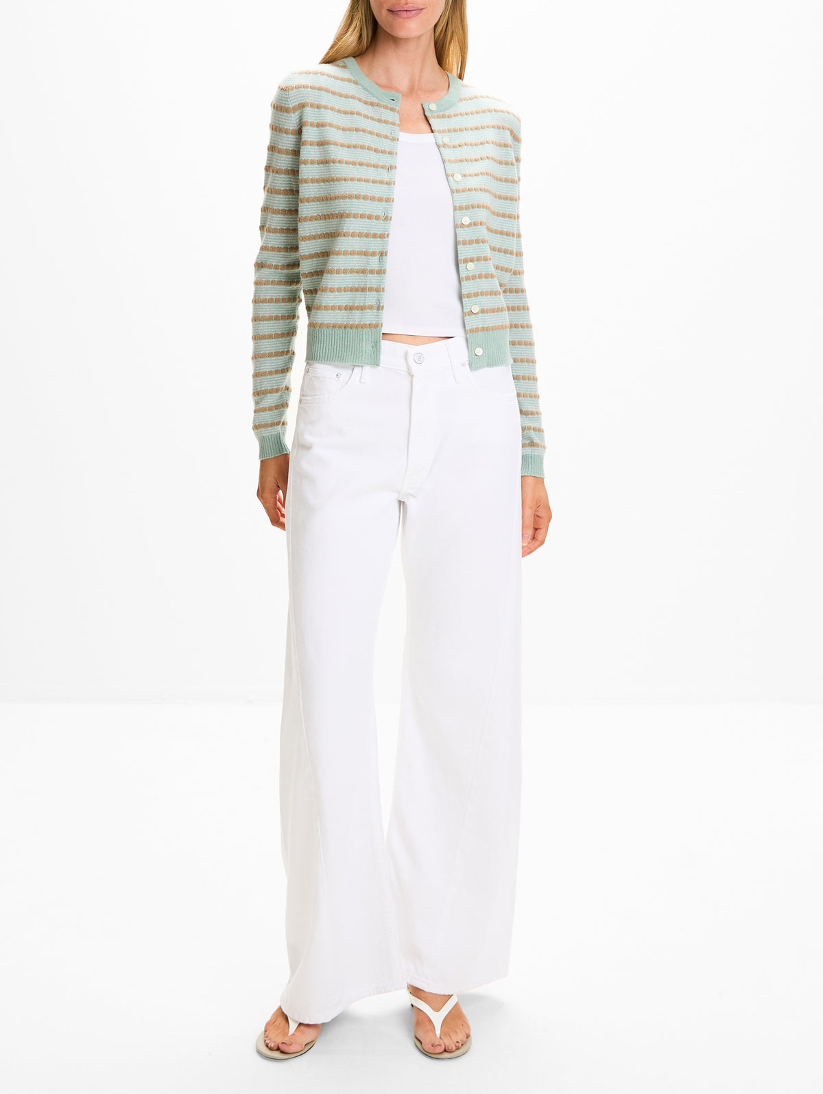 Pebble Stripe Jane Cardigan,GUEST IN RESIDENCE,SAGE BRUSH COMBO,Image 2