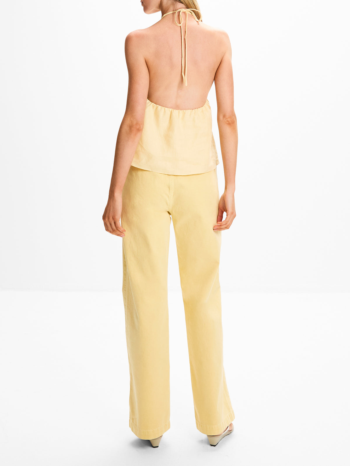 Corso Linen Top,STAUD,BUTTER,Image 3