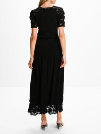 Leona Crochet Skirt,ULLA JOHNSON,NOIR,Image 4