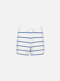 Leo Short,LA LIGNE,CREAM/COBALT,Image 1