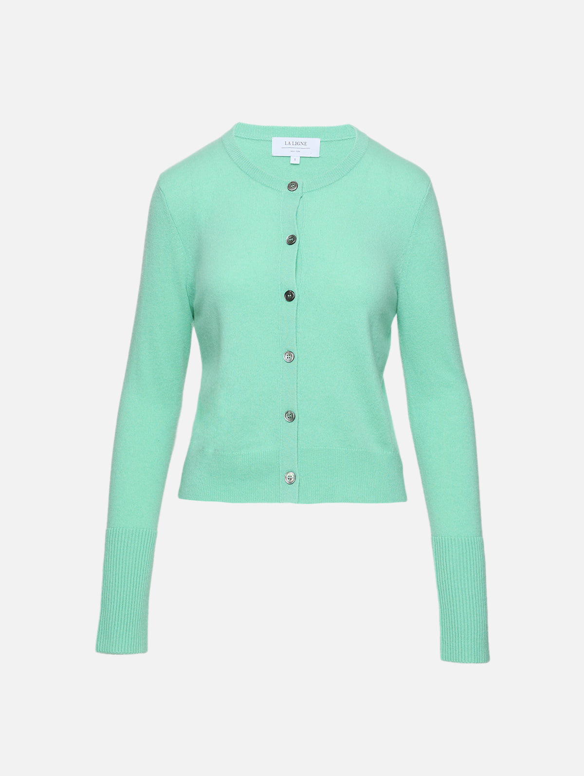 Solid Lean Lines Cardigan,LA LIGNE,AQUA,Image 1
