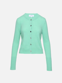 Solid Lean Lines Cardigan,LA LIGNE,AQUA,Image 1