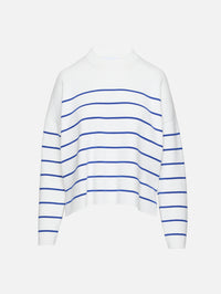 Leo Sweater,LA LIGNE,CREAM/COBALT,Image 1