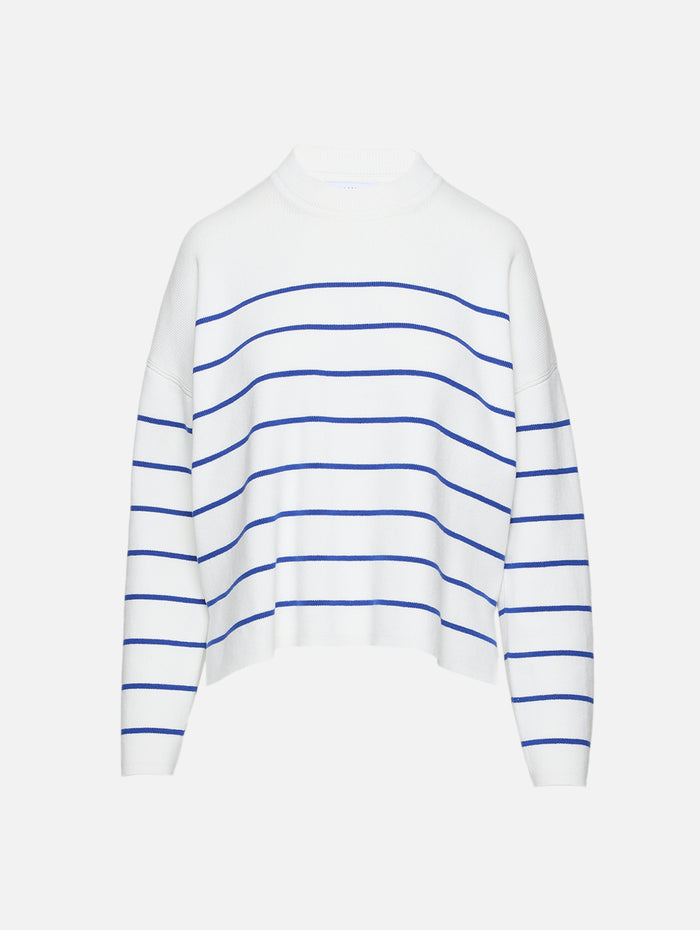 Leo Sweater,LA LIGNE,CREAM/COBALT,Image 1