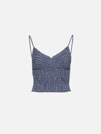 Smocked Top,LA LIGNE,MIDNIGHT/WHITE,Image 1