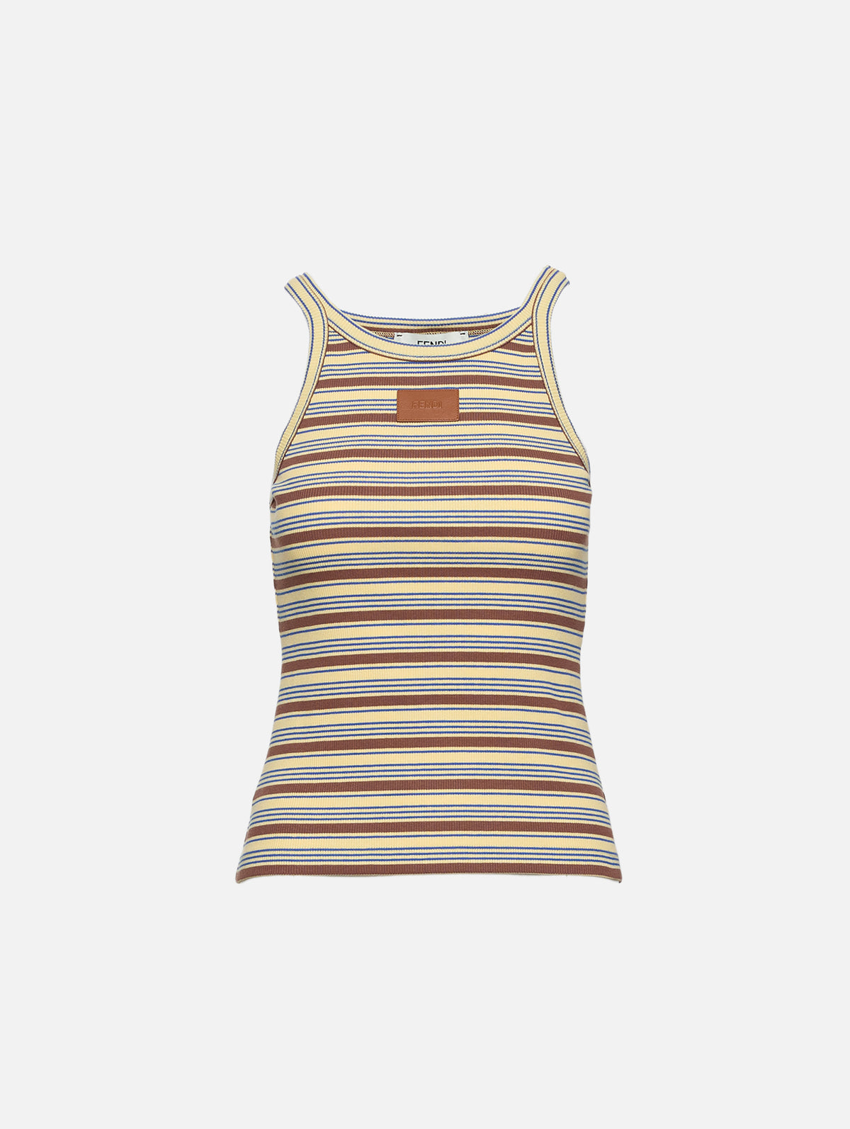 Rib Multicolor Tank Top,FENDI,CHIPS WOOD,Image 1