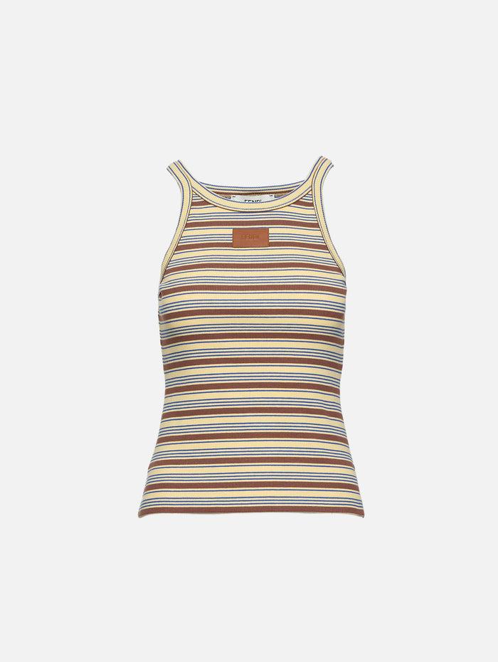 Rib Multicolor Tank Top,FENDI,CHIPS WOOD,Image 1